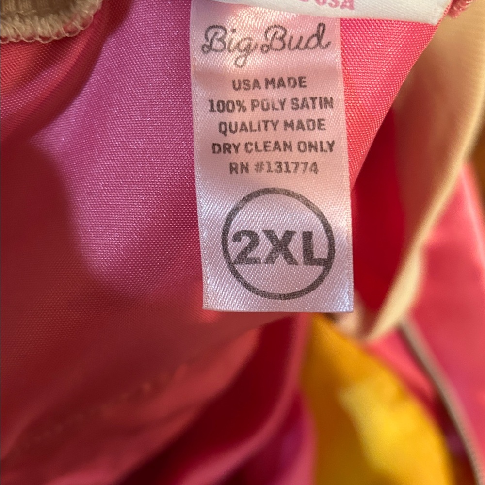 Big Bud Press Pink and Green Varsity Jacket with Emblem - Picture 9 of 9